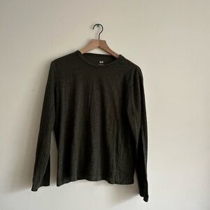 H&M Men's Olive Long Sleeve Tee